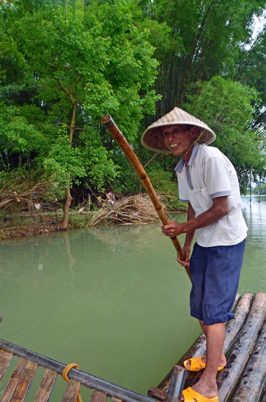 Bamboo Raft Ride On Yulong River Guangxi Province China Took A One