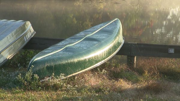 well used canoe...