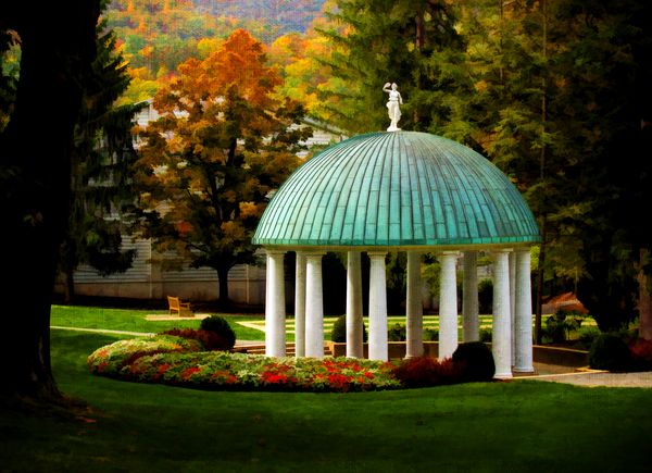 Gazebo on the grounds at the Greenbrier Hotel in W...