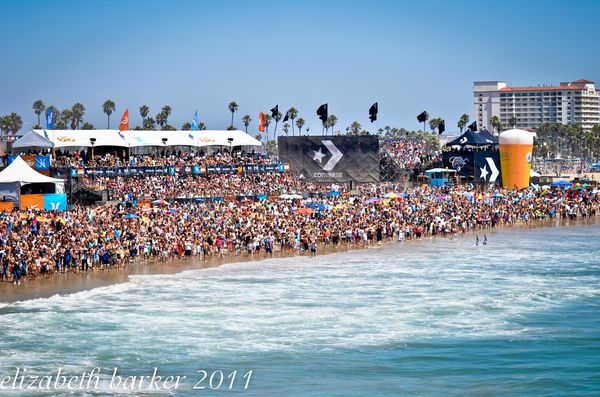 Huntington Beach with thousands of people...