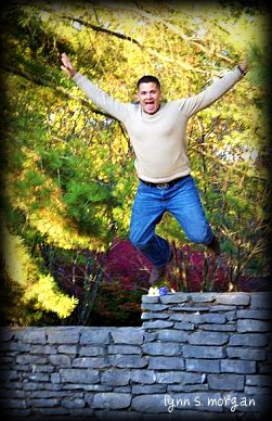 My niece's new husband - jumping for joy I guess!!...