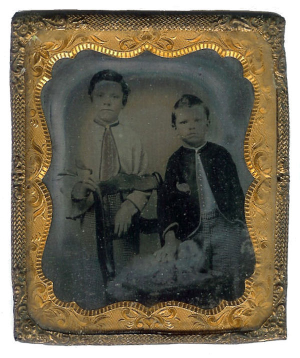 TinType of Grandpa Ben (right) and his Brother, Jo...
