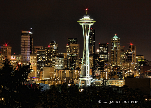 Space Needle on the Seattle Skyline by Jackie Whed...