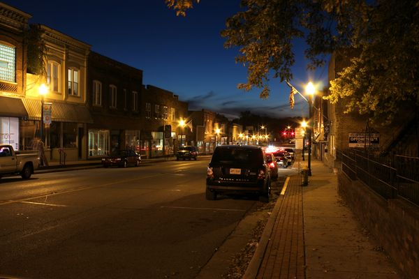 "Old Part of Lowell at Night"...
