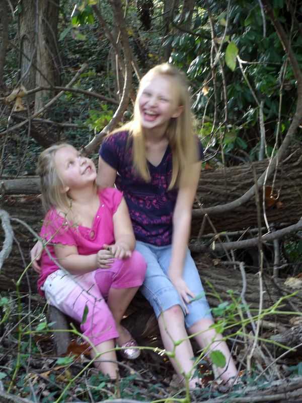 my two granddaughters on an outing...