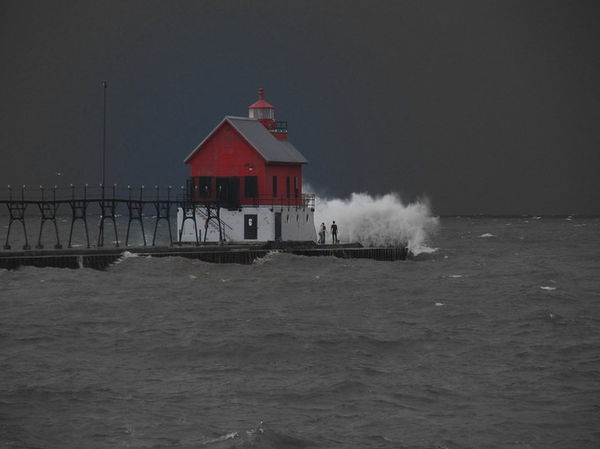 light house in a storm...