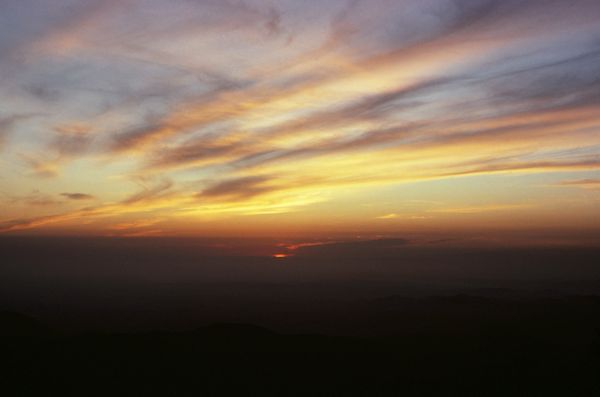 Sunset Northern California, from 6000ft....