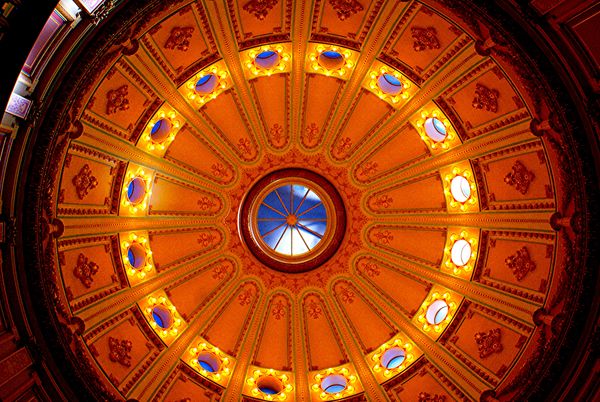Inside the dome of Cal state Capital...