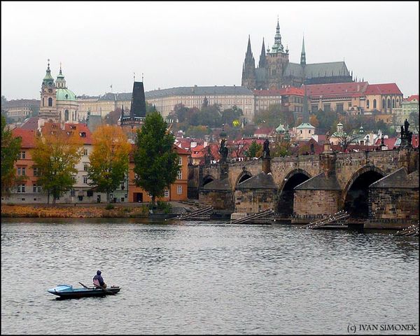 Prague Castle/Vltava/Moldau river....