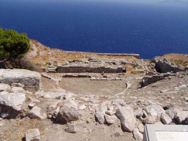 theatre in Ancient thera...who could watch the pla...