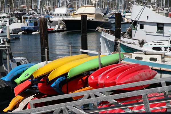 Colorful boats Santa Barbara...