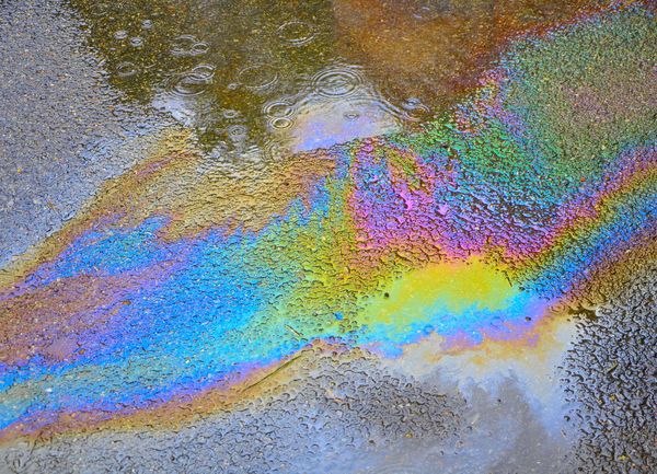 Oil in my driveway on a rainy afternoon - taken wi...