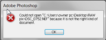 Adobe Error Message...