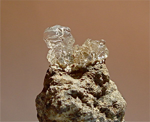 Hyalite Opal crystal on basalt 1" Czeck Republic...