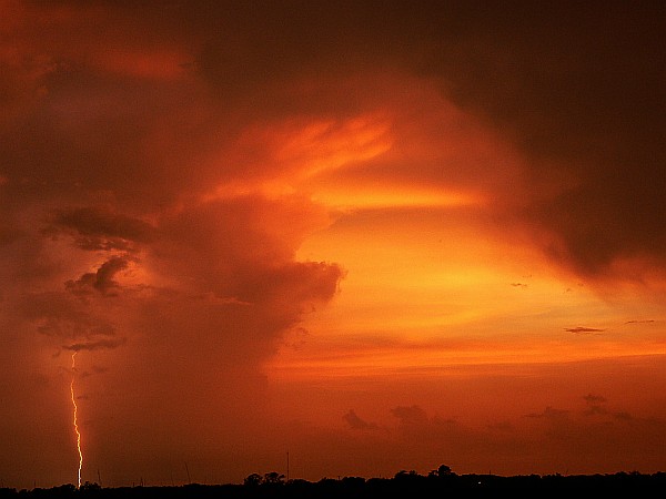 Sunset, with a storm moving in....