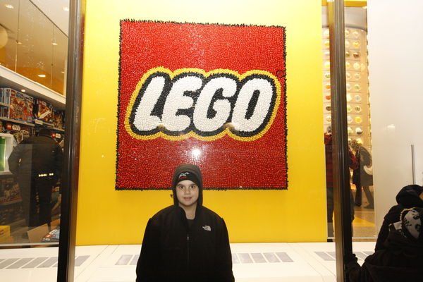 This was in front of the Lego store in NY with my ...