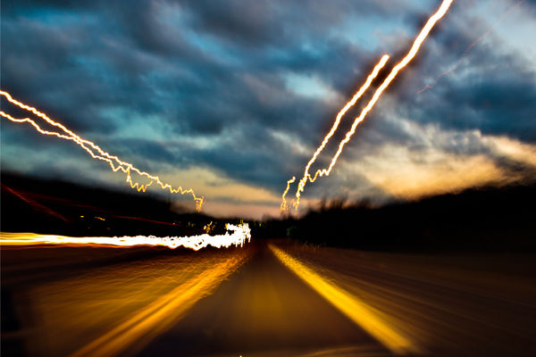 5 second exposure while driving at dusk...