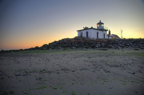 West Point Lighthouse, Discovery Park, Seattle, WA...
