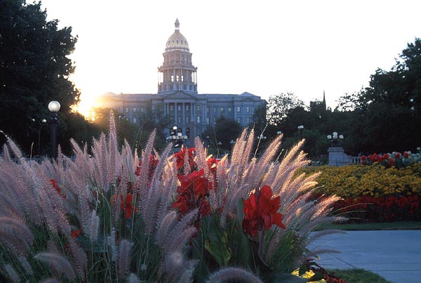 Colorado State Capitol at sunrise...