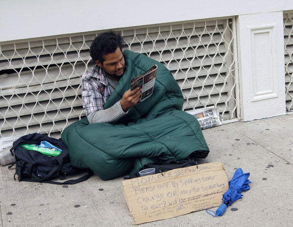 "Time to kill" A homeless man in NYC...