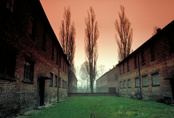 Auschwitz camp hospital courtyard, 1979...