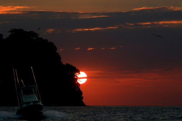 Boat to Boat at Sunset, Tropic Star Lodge...