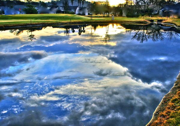 lake reflection,hdr...