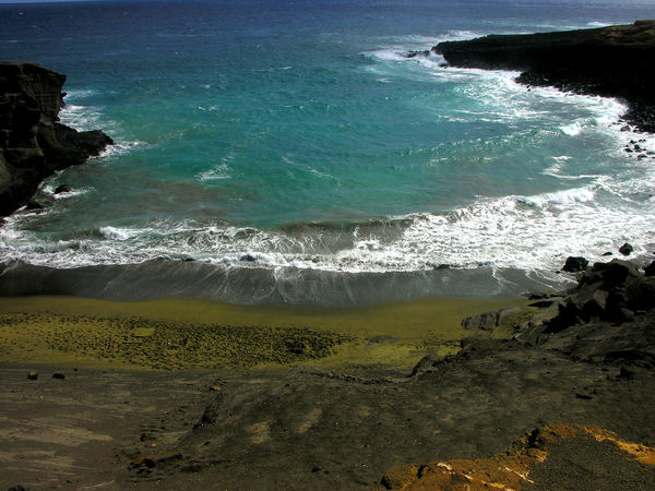 Green sand Beach Hawaii...