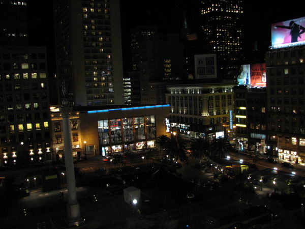 Union Square, San Fransisco from a table at the Ch...