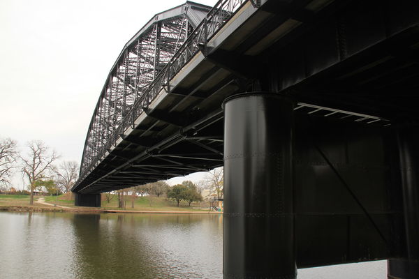 Old but newer bridge over Brazos river  Waco Texas...