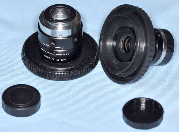 Two reverse-mounted CCTV lenses...