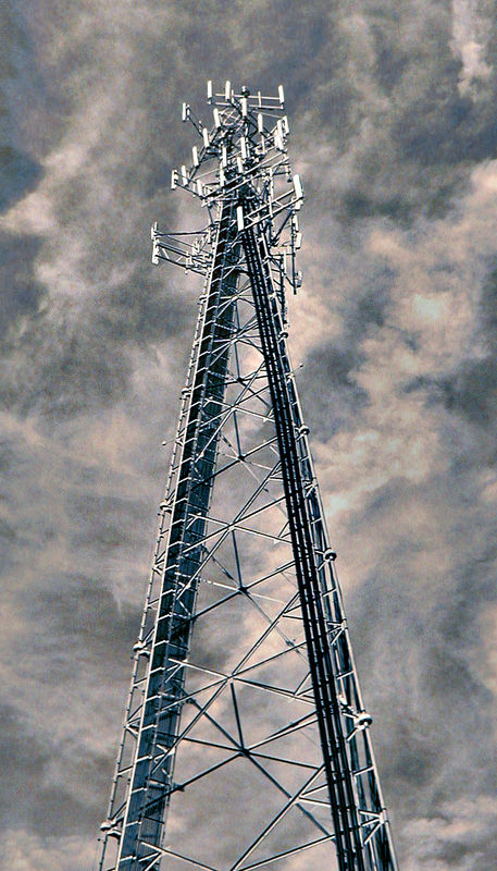 Lone tower with clouds...