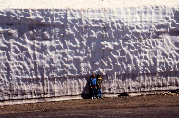 25' snow wall, Beartooth Highway, Montana-Spring...