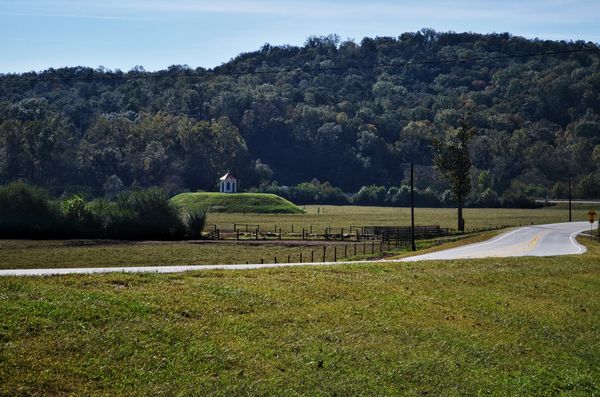 View of historic Indian Mound across the road from...