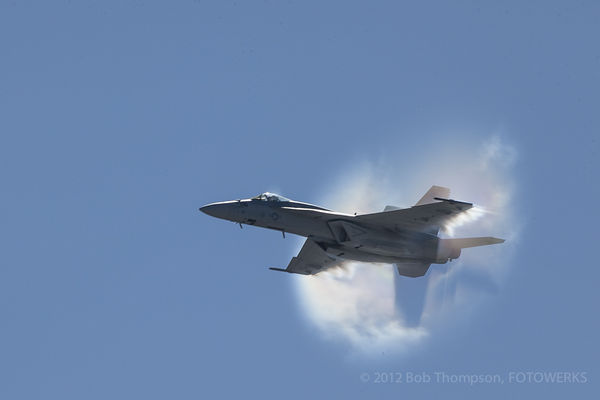 FA-18 not quite breaking the sound barrier...