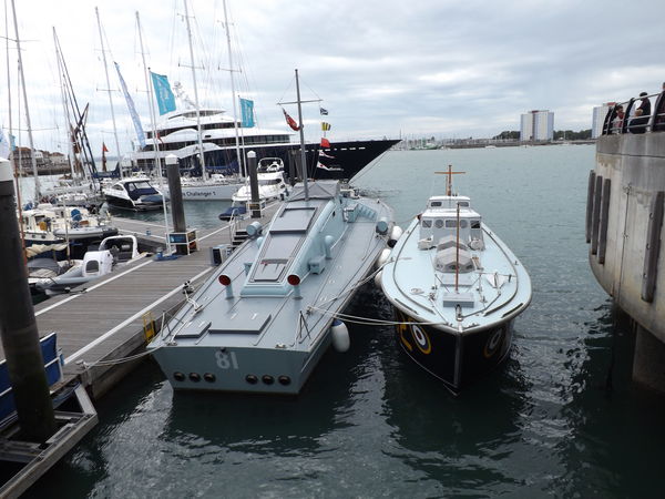 British fast patrol boats moored at Portsmouth...