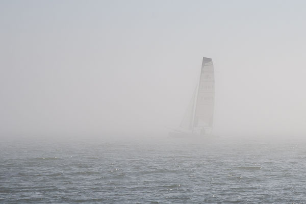 Sailing in the fog on Ontario Lake...