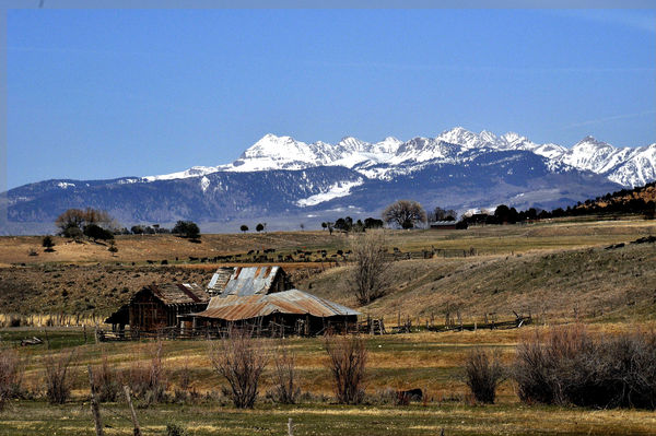 Old Barn and Mountains...