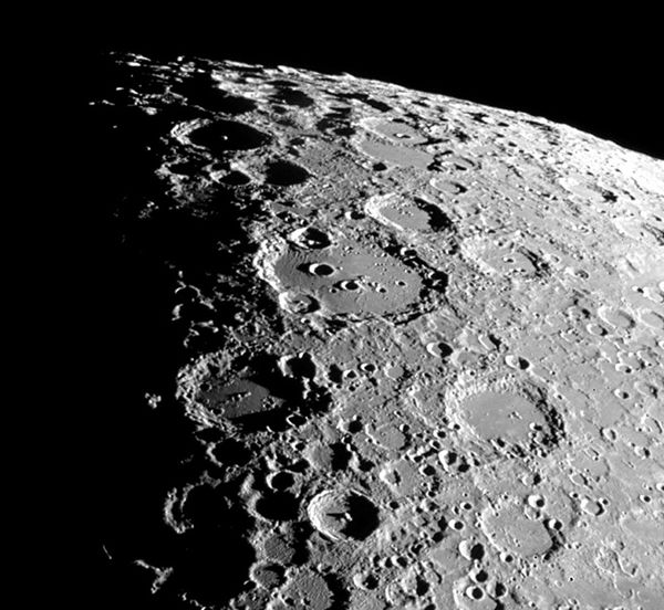 Lunar highlands. 80 kms above the Moon's surface....