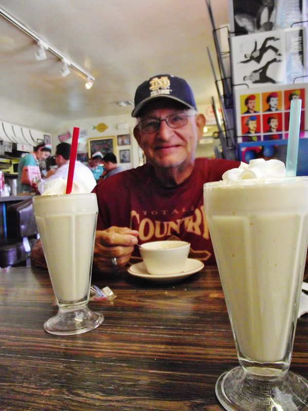 My hubby framed with our milkshakes - don't ya jus...