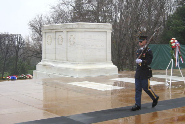 grave of the unknown soldier at Arlington...