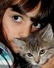 Four Eyes - Miss Simone and her new kitten, Miss M...