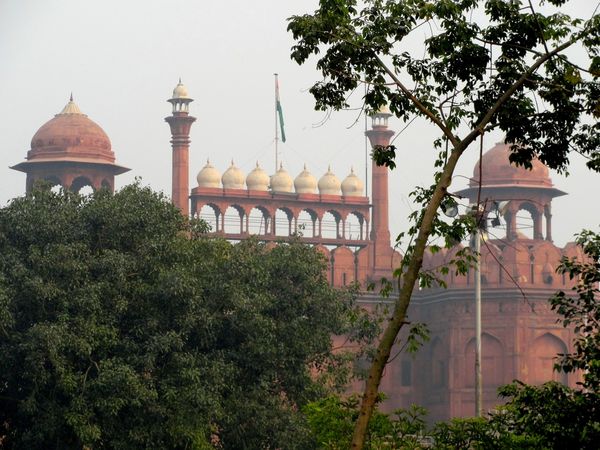 The podium of the Red Fort from where, each year o...