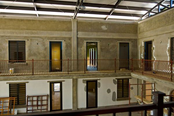 Inside court yard. first floor classrooms and seco...