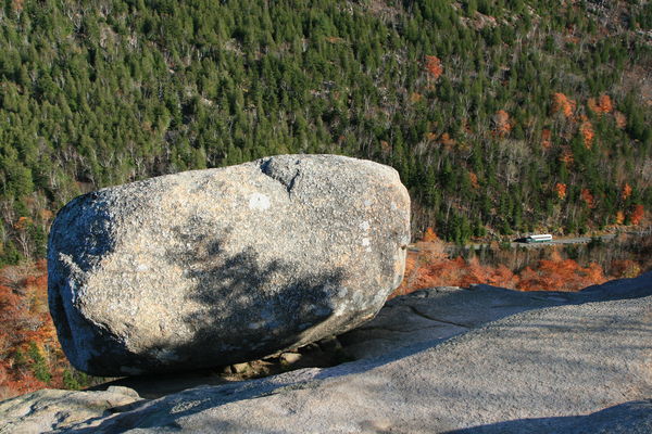 Bubble Rock atop South Bubble Mountain, note tour ...