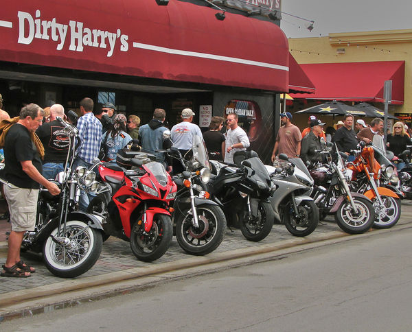 crowds of bikers...