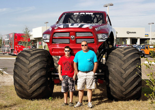 My grandson & his dad with The Raminator...