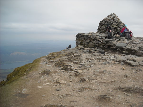 Lunch on top of the Old man of Coniston mountain i...