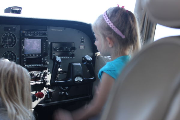 grand daughters in cockpit...