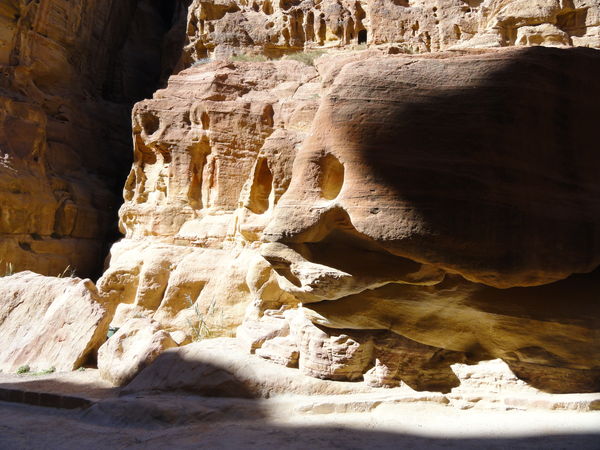 Rock formations in Petra...